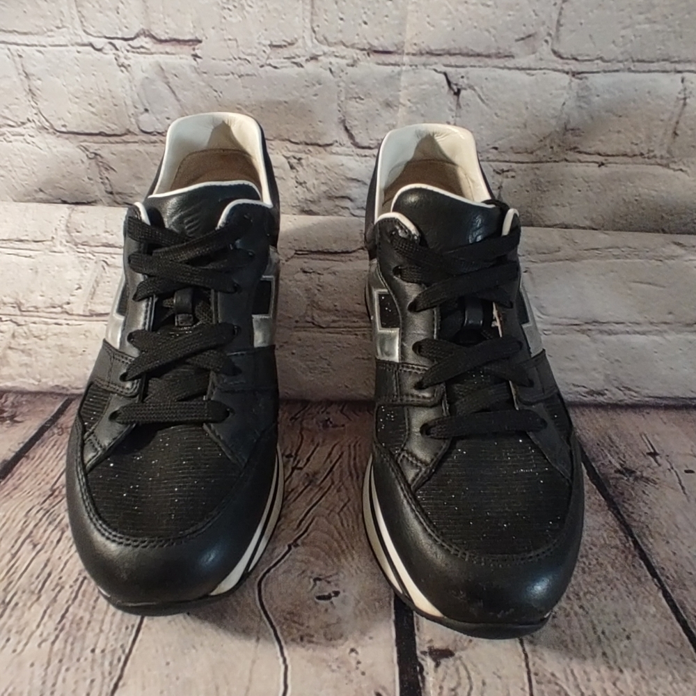 Hogan Platform Black Silver Sneakers 37 - Picture 3 of 16